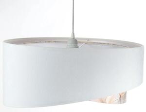 Biała welurowa lampa wisząca zdobiona - EXX17-Agola