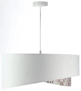 Biała lampa wisząca z welurowym abażurem - EXX21-Odila