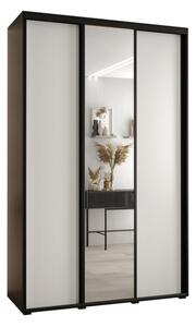 Szafa przesuwna wysoka Davos 3 160, gł. 60 cm czarny + biały + czarny