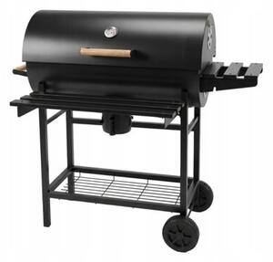 Grill Węglowy Z Przykrywą Ogrodowy Na Kołach Półki Gril Bbq