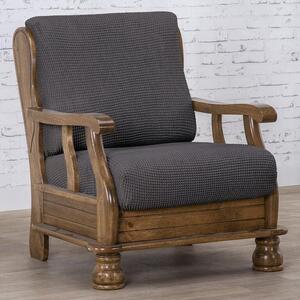 Super streczowe pokrowce NIAGARA antracyt fotel z drewnianymi bokami (sz. 50 - 80 cm)