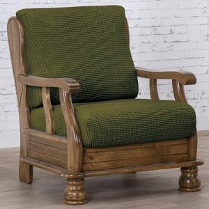 Super streczowe pokrowce NIAGARA zielone fotel z drewnianymi bokami (sz. 50 - 80 cm)