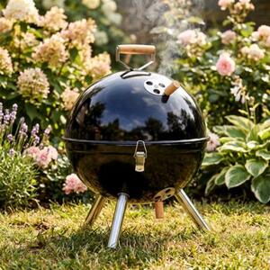 Grill węglowy stalowy kulisty przenośny 31x31x41 cm