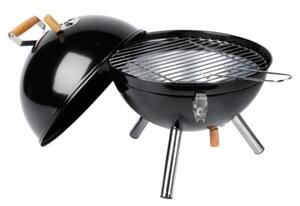 Grill węglowy stalowy kulisty przenośny 31x31x41 cm