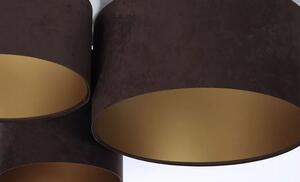 Brązowo-złoty plafon z trzema abażurami- EXX33-Melva