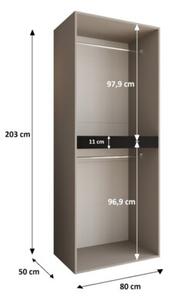 Szafa uchylna otwierana Tempo 80 wys. 203 cm kaszmir + u. czarny