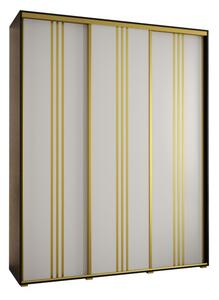 Szafa przesuwna wysoka Davos 6 190, gł. 60 cm czarny + biały + złoty