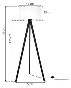 Lampa podłogowa trójnóg czarny Light Home LH Gaja 1xE27 44cm abażur walec biały