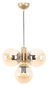 Lampa wisząca w żółto-złotym kolorze ze szklanym kloszem ø 15 cm Hector – Squid Lighting