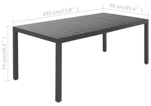 Zestaw Mebli Ogrodowych Komplet Jadalniany 7-Częściowy Aluminium Na Taras Balkon Ogród