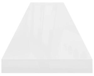 Półki ścienne 4 szt., wysoki połysk, biel, 120x23,5x3,8 cm, mdf