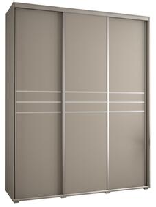Szafa przesuwna wysoka Dakota 10 200, gł. 60 cm kaszmir + kaszmir + srebrny