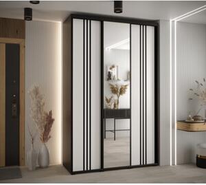 Szafa przesuwna wysoka Davos 7 160, gł. 60 cm czarny + biały + czarny