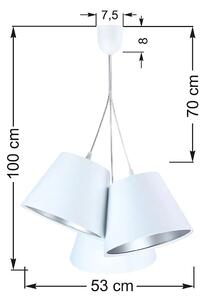 Biało-srebrna potrójna lampa wisząca - EXX67-Semina
