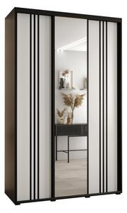 Szafa przesuwna wysoka Davos 7 160, gł. 60 cm czarny + biały + czarny