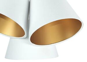 Biało-złota lampa wisząca welurowa - EXX67-Semina