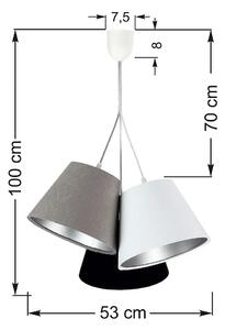 Trójkolorowa lampa wisząca ze srebrnym wnętrzem- EXX70-Anastazja