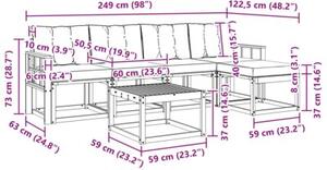 Modularny zestaw mebli ogrodowych z drewna akacjowego z poduszkami komfortowymi
