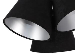 Czarno-srebrna welurowa lampa wisząca stożki - EXX69-Novida