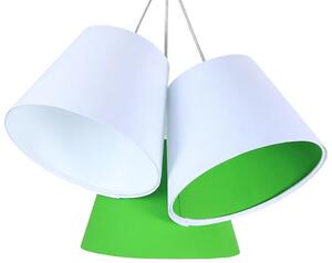 Biało-zielona potrójna lampa wisząca dziecięca - EXX72-Mirella