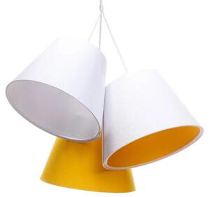 Biało-żółta lampa wisząca dzwonki dla dzieci - EXX72-Mirella