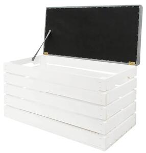 Biała skrzynia z pikowanym siedziskiem Alva 4X- 38 kolorów