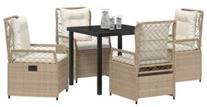 Zestaw Mebli Ogrodowych Komplet Jadalniany Z Poduszkami 5-Częściowy Rattan Na Taras Balkon Ogród