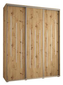Szafa przesuwna wysoka Davos 8 200, gł. 60 cm artisan + artisan + srebrny