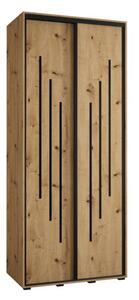 Szafa przesuwna wysoka Davos 8 110, gł. 60 cm artisan + artisan + czarny