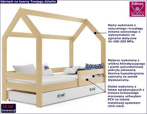 Sosnowe łóżko domek do pokoju dziecięcego 80x160 - Bambino