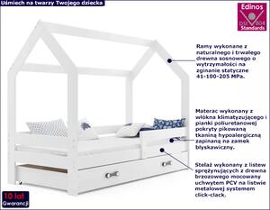 Białe łóżko domek dla dziecka 80x160 - Bambino