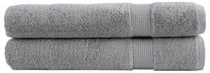 Ręczniki premium, solund, 2 szt., szare, 100x200 cm, 600 g/m²