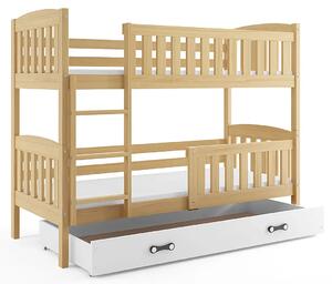 Piętrowe łóżko dla dzieci z białą szufladą 90x200 - Celinda 3X