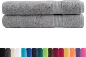 Ręczniki premium, solund, 2 szt., szare, 100x200 cm, 600 g/m²