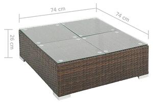6-częściowy zestaw ogrodowy ze stolikiem brązowo-śmietankowy - Bero 6B