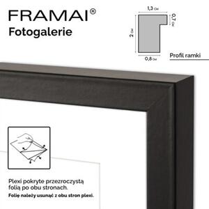Ramka na zdjęcia 2x 15x21 cm 3x 13x18 cm czarna galeria na 5 zdjęć multirama 40x50 cm FRAMAI®