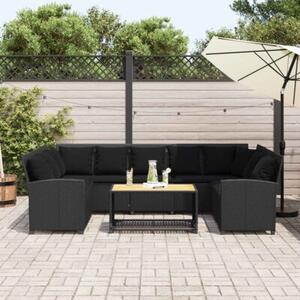 Fotel ogrodowy z poduszkami, rattan pe, czarny
