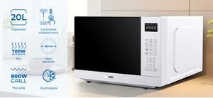 Kuchenka mikrofalowa DAEWOO MD-FA202GS-EU 700W średnica 25.5 cm pojemność 20L Grill Srebrny