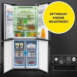 Lodówka HISENSE RQ5P470SMFE Side by Side No Frost 178.5cm Czarna Podajnik wody