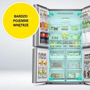 Lodówka HISENSE RQ5P470SMFE Side by Side No Frost 178.5cm Czarna Podajnik wody