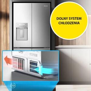 Lodówka HISENSE RQ5P470SMFE Side by Side No Frost 178.5cm Czarna Podajnik wody