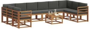 Modularny zestaw sof ogrodowych z litego drewna akacjowego