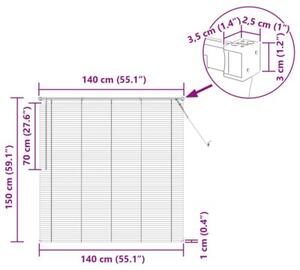 Żaluzja wenecka pvc srebrnoszara 150 x 140 cm