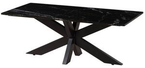 BARCELONA Ława #414 Metal czarny + Marmur czarny 120x60x45 cm