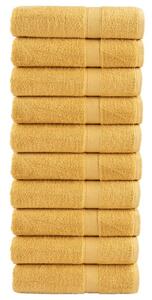 Ręczniki premium, solund, 10 szt., złote, 50x100 cm, 600 g/m²