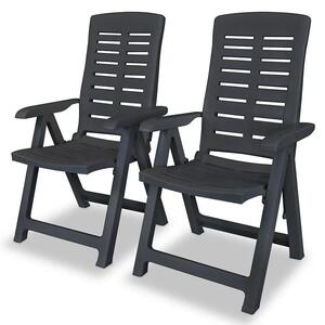 Zestaw szarych krzeseł ogrodowych - Elexio 2Q