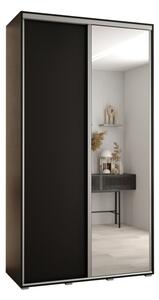 Szafa przesuwna wysoka Davos 3 140, gł. 60 cm czarny + czarny + srebrny