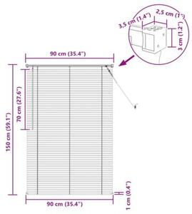 Żaluzja wenecka pvc ciemnobrązowa 150 x 90 cm z drążkiem obrotowym i klipsem bezpieczeństwa