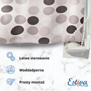 Roleta wannowo-prysznicowa z kasetą Estiva 120x240 cm wzór koła szare grafit 1 szt