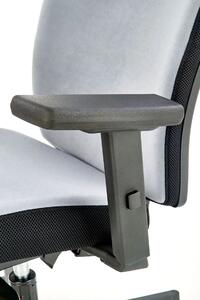 Popielaty tapicerowany fotel obrotowy - Revex